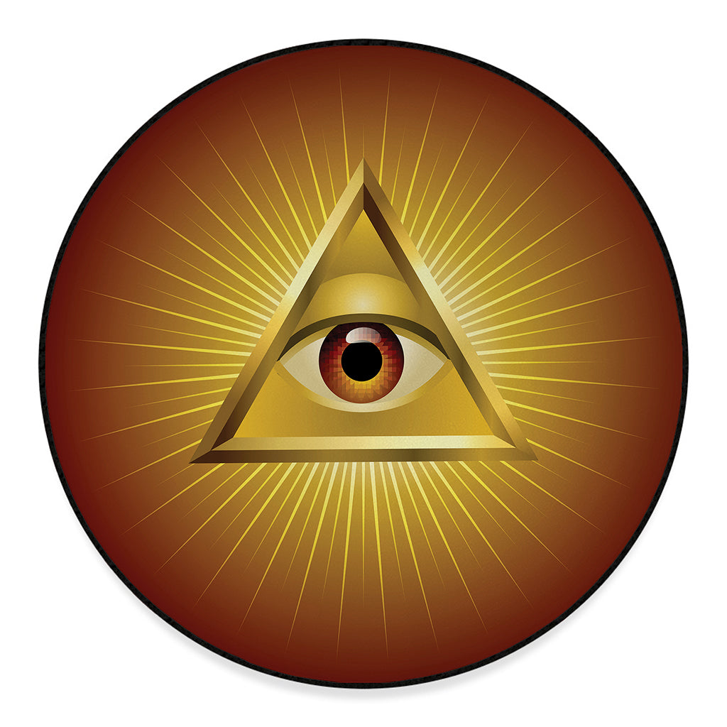 Masonic Eye Sight Print Round Floor Mat