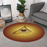 Masonic Eye Sight Print Round Rug