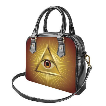 Masonic Eye Sight Print Shoulder Handbag