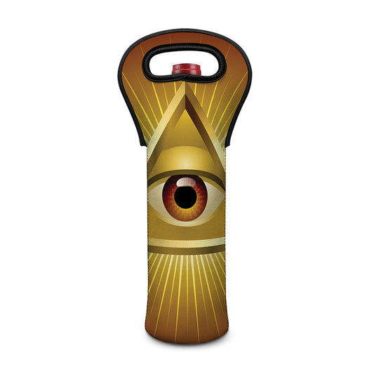 Masonic Eye Sight Print Single Neoprene Wine Tote