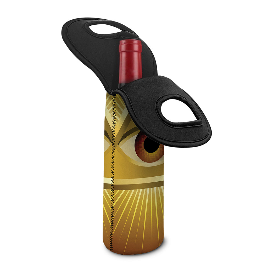 Masonic Eye Sight Print Single Neoprene Wine Tote
