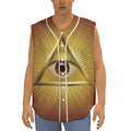 Masonic Eye Sight Print Sleeveless Baseball Jersey