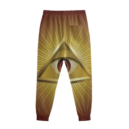 Masonic Eye Sight Print Sweatpants