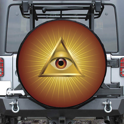 Masonic Eye Sight Print Tire Cover