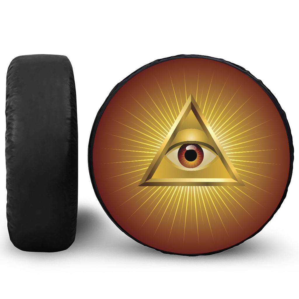 Masonic Eye Sight Print Tire Cover