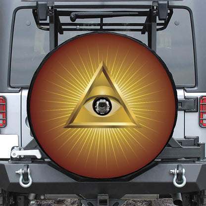 Masonic Eye Sight Print Tire Cover With Camera Hole