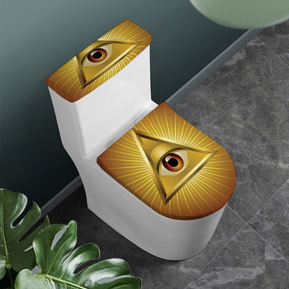 Masonic Eye Sight Print Toilet Lid And Tank Cover Set