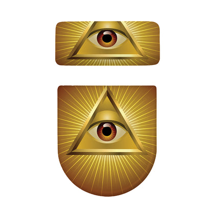 Masonic Eye Sight Print Toilet Lid And Tank Cover Set