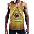 Masonic Eye Sight Print Men's Workout Tank Top