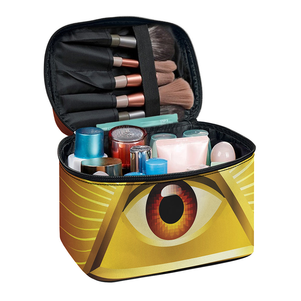 Masonic Eye Sight Print Travel Makeup Bag
