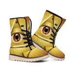 Masonic Eye Sight Print Winter Boots