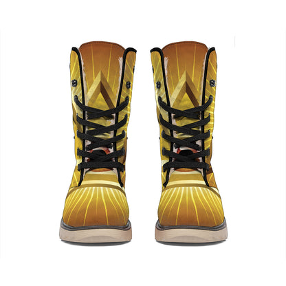 Masonic Eye Sight Print Winter Boots