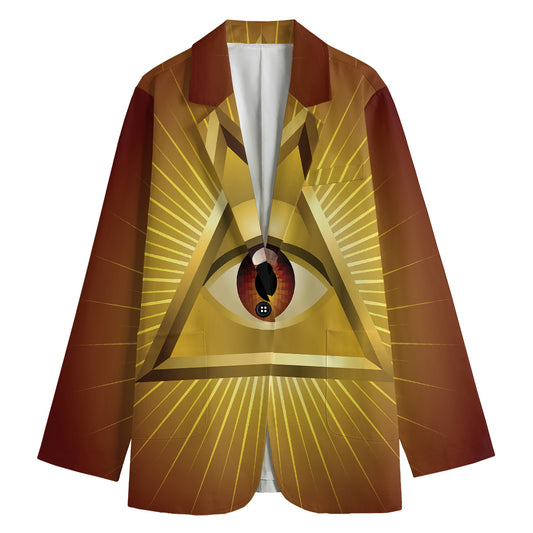 Masonic Eye Sight Print Women's Blazer