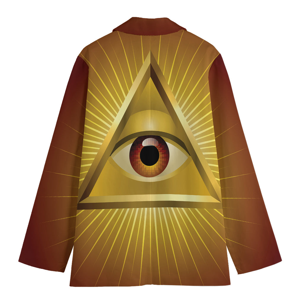 Masonic Eye Sight Print Women's Cotton Blazer