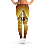 Masonic Eye Sight Print Women's Leggings