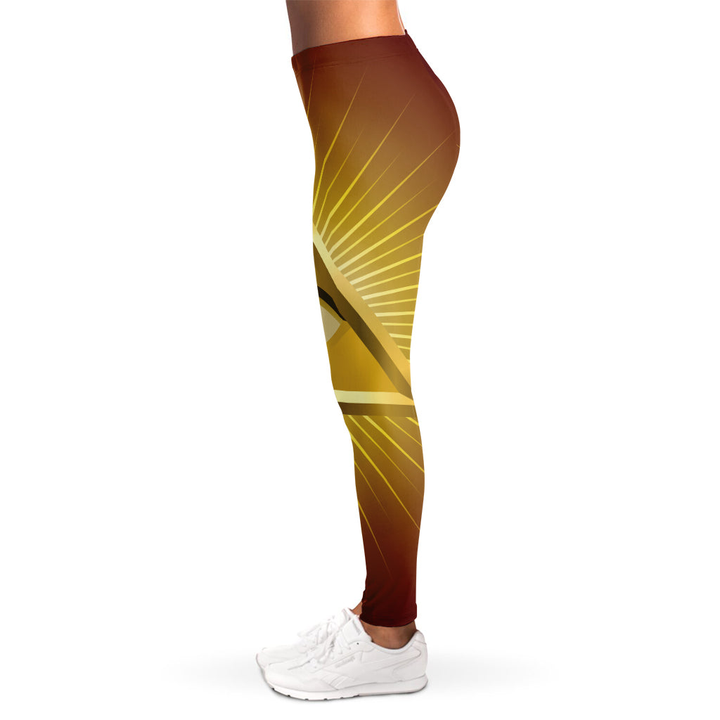 Masonic Eye Sight Print Women's Leggings