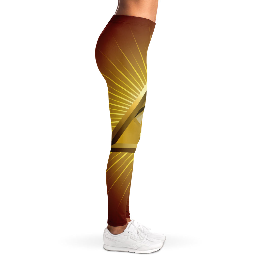 Masonic Eye Sight Print Women's Leggings