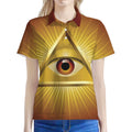 Masonic Eye Sight Print Women's Polo Shirt