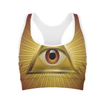 Masonic Eye Sight Print Women's Sports Bra