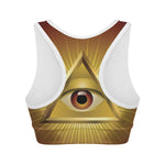 Masonic Eye Sight Print Women's Sports Bra