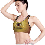 Masonic Eye Sight Print Women's Sports Bra