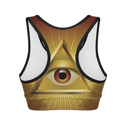 Masonic Eye Sight Print Women's Sports Bra