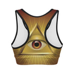 Masonic Eye Sight Print Women's Sports Bra