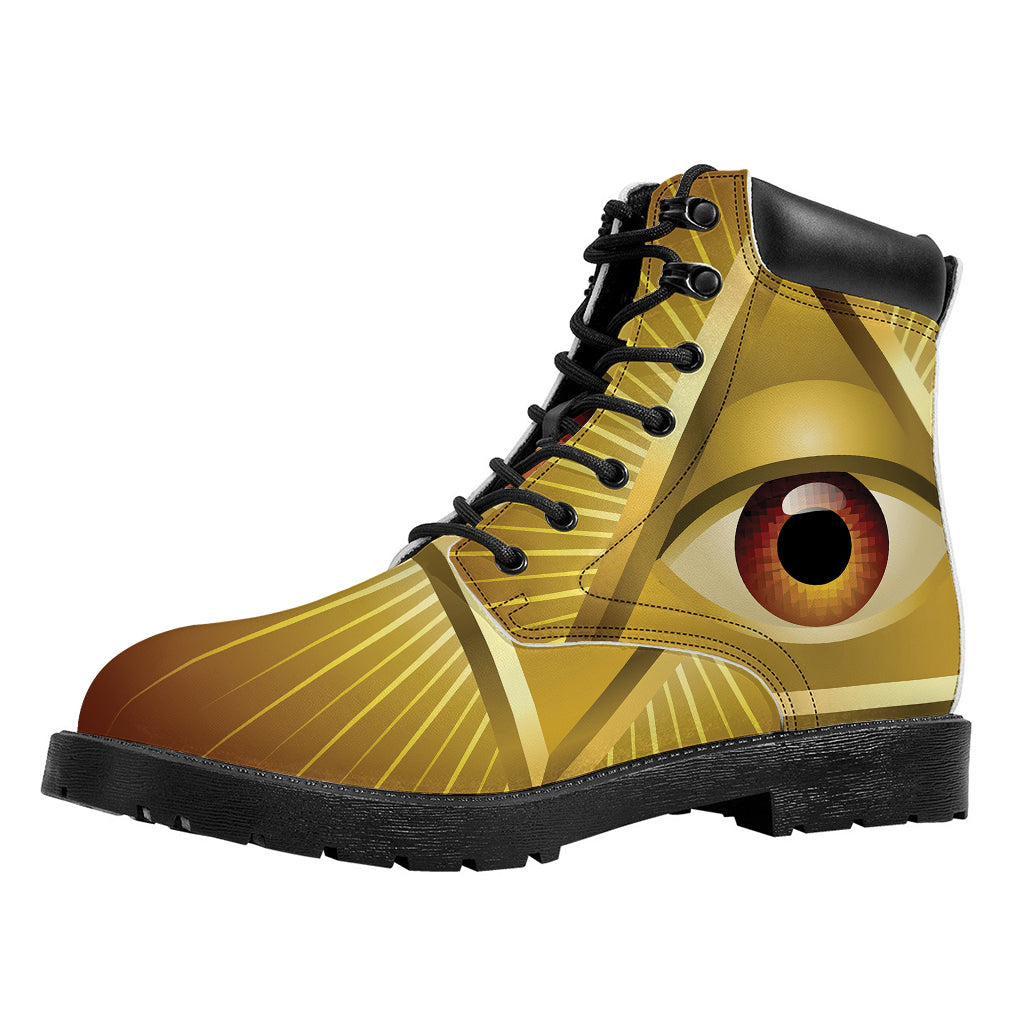 Masonic Eye Sight Print Work Boots