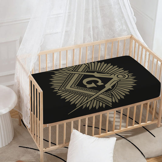 Masonic Freemasonry Print Baby Crib Sheet