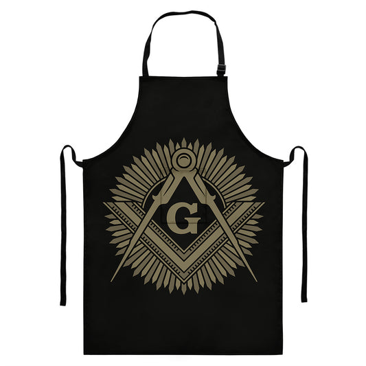Masonic Freemasonry Print Bib Apron With Pocket
