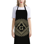 Masonic Freemasonry Print Bib Apron With Pocket