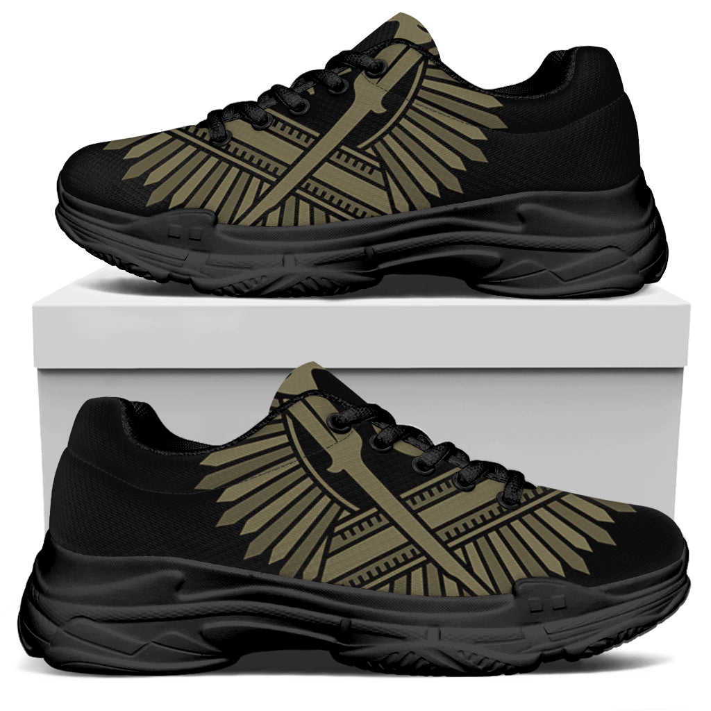 Masonic Freemasonry Print Black Chunky Shoes
