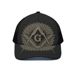 Masonic Freemasonry Print Black Mesh Trucker Cap
