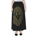 Masonic Freemasonry Print Chiffon Maxi Skirt