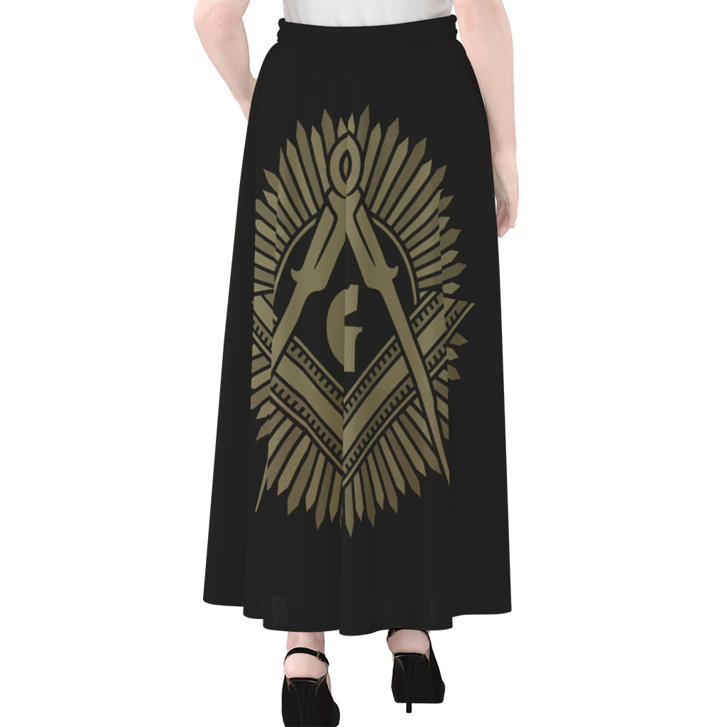 Masonic Freemasonry Print Chiffon Maxi Skirt