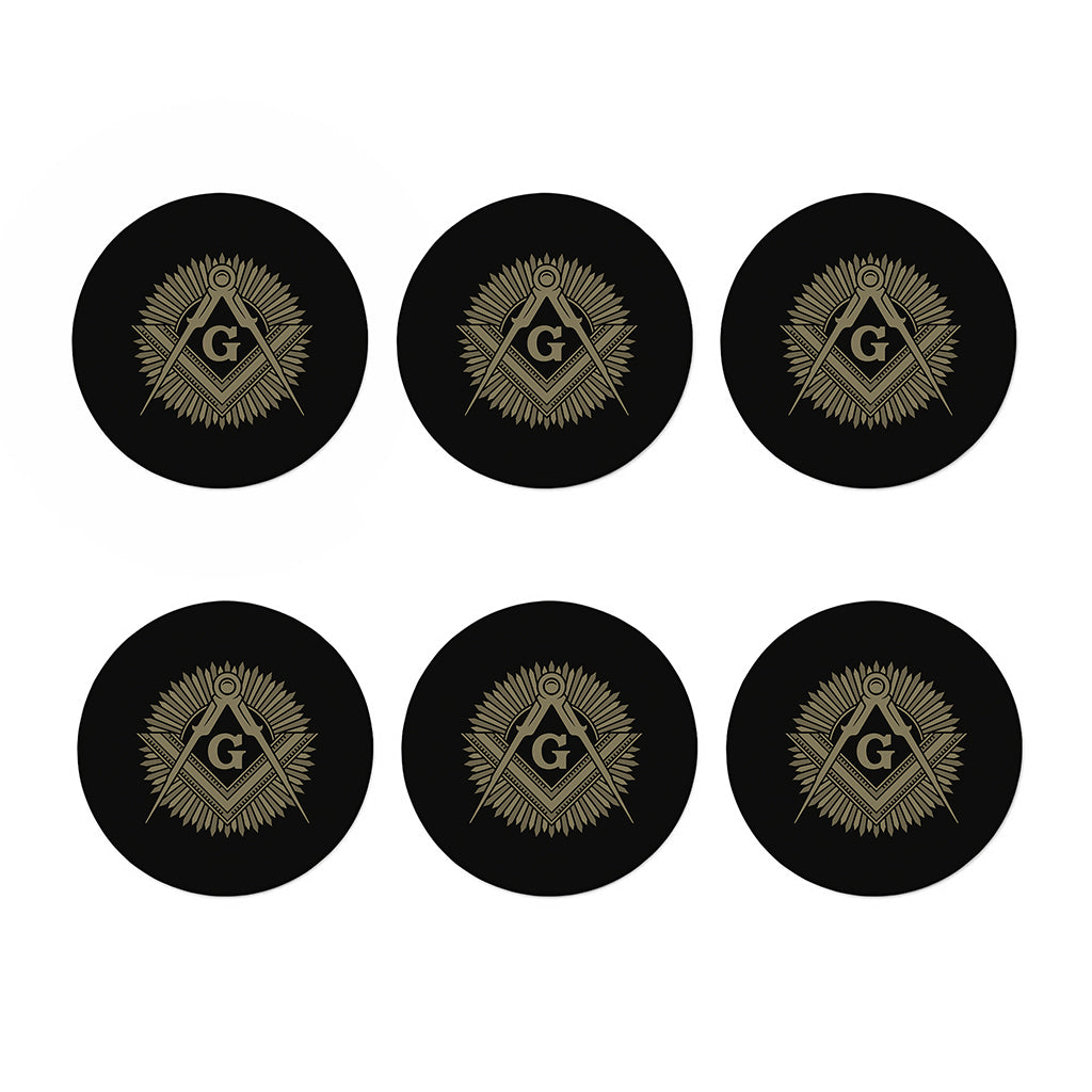 Masonic Freemasonry Print Coaster Set