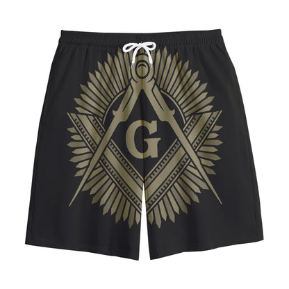 Masonic Freemasonry Print Cotton Shorts