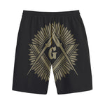 Masonic Freemasonry Print Cotton Shorts