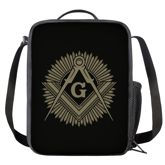 Masonic Freemasonry Print Crossbody Lunch Bag
