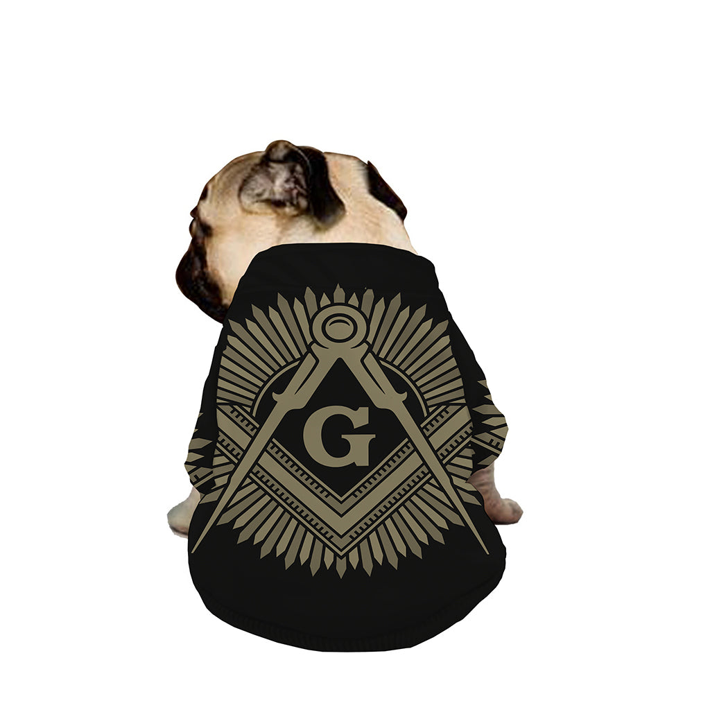 Masonic Freemasonry Print Dog Zip Up Jacket