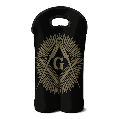 Masonic Freemasonry Print Double Neoprene Wine Tote