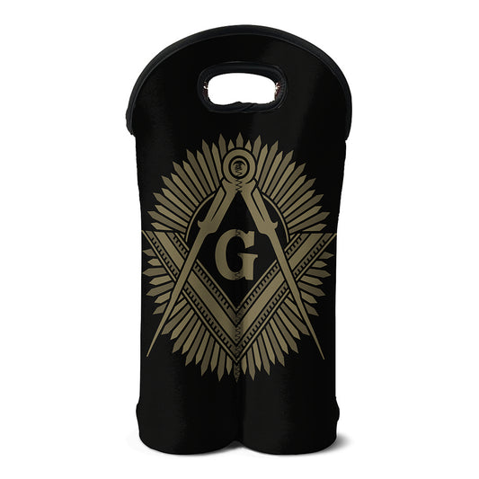 Masonic Freemasonry Print Double Neoprene Wine Tote