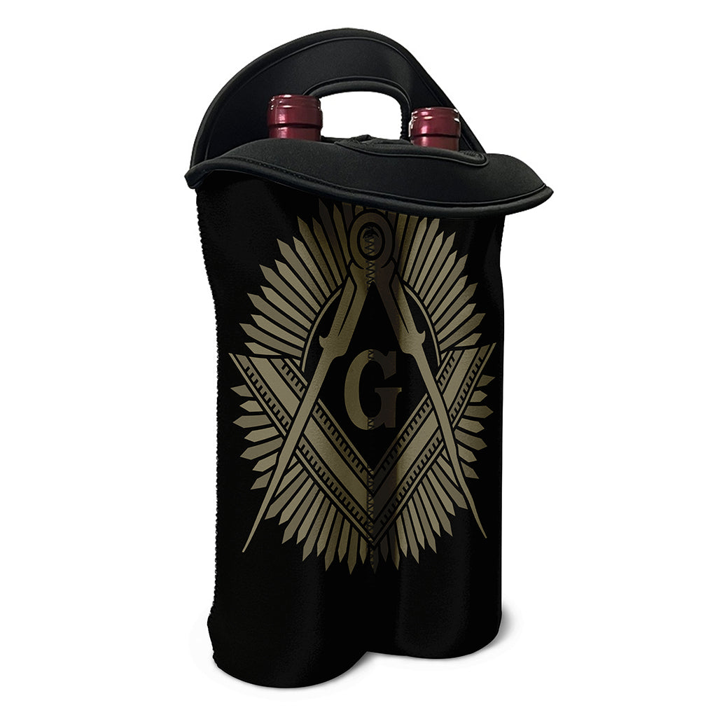 Masonic Freemasonry Print Double Neoprene Wine Tote
