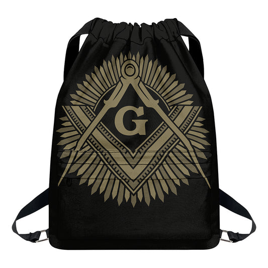 Masonic Freemasonry Print Drawstring Backpack