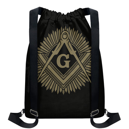 Masonic Freemasonry Print Drawstring Backpack