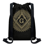 Masonic Freemasonry Print Drawstring Backpack