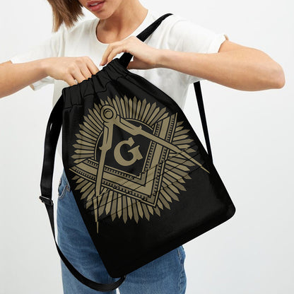 Masonic Freemasonry Print Drawstring Backpack