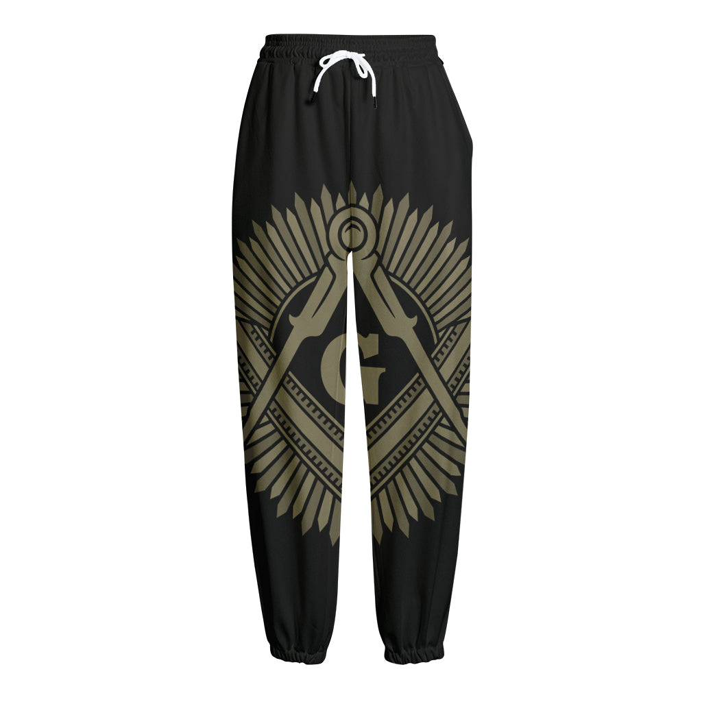 Masonic Freemasonry Print Fleece Lined Knit Pants