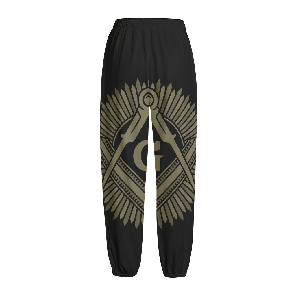 Masonic Freemasonry Print Fleece Lined Knit Pants