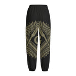 Masonic Freemasonry Print Fleece Lined Knit Pants